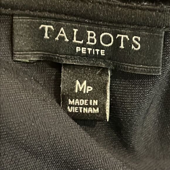 Talbots Black Velvet Blouse with Gathered Sleeves - Size Medium Petite - Picture 10 of 11